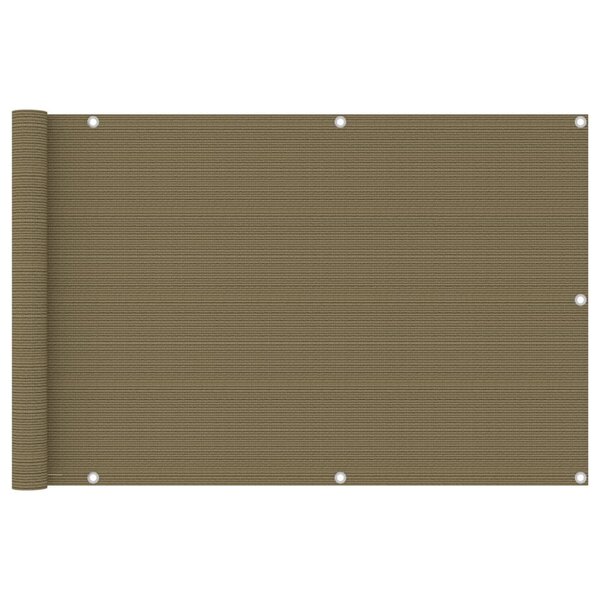 vidaXL Écran de balcon Taupe 90x500 cm PEHD