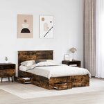 vidaXL Cadre de lit Chêne fumé 120 x 200 cm Bois d'ingénierie