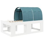 vidaXL Cadre de lit avec tunnel avec étagère 3 Pièces Blanc et bleu clair