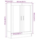 vidaXL Bibliothèque vieux bois 82 5x30 5x115 cm bois d'ingénierie