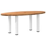 vidaXL Table à manger marron clair bois de chêne massif ovale
