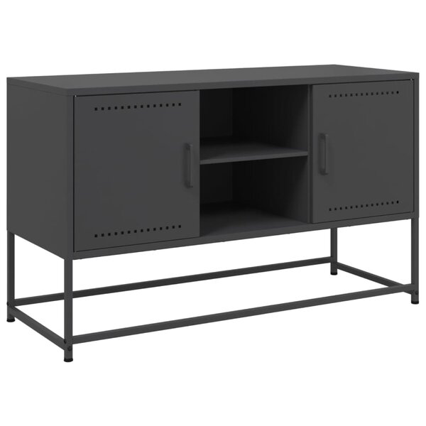 vidaXL Meuble TV noir 100 5x39x60 5 cm acier