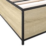 vidaXL Cadre de lit chêne sonoma 200x200 cm bois d'ingénierie et métal