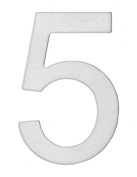 THIRARD - Chiffre 5 adhésif  inox  H.76mm - THIRARD