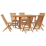 vidaXL Ensemble de salle à manger pour jardin 7 Pièces Marron