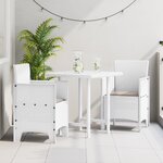 vidaXL Chaises de jardin avec coussins 2 Pièces Blanc Rattan Synthétique