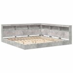 vidaXL Lit Bibliothèque Gris béton 180 x 200 cm Bois d'ingénierie