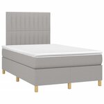 vidaXL Sommier à lattes de lit matelas LED Gris clair 120x200 cm Tissu