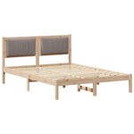 vidaXL Cadre de lit avec tête de lit rembourrée Taupe 140 x 200 cm