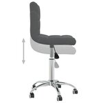 vidaXL Chaise pivotante de salle à manger Gris foncé Tissu