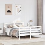 vidaXL Cadre de lit sans matelas blanc 140x200 cm bois de pin massif