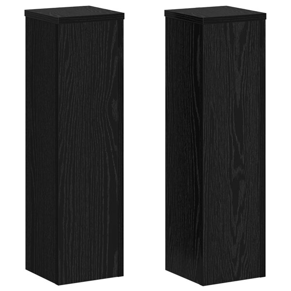 vidaXL Supports de plante 2 Pièces Chêne noir 17x17x60 cm Bois d'ingénierie