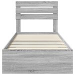 vidaXL Cadre de lit avec tiroir Sonoma Gris et Argent 75 x 190 cm