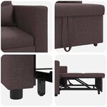 vidaXL Canapé Lit Simple Marron foncé 90 x 165 x 87 cm tissu