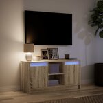 vidaXL Meuble TV avec LED chêne sonoma 100x34x50 cm bois d'ingénierie