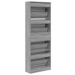 vidaXL Armoire à chaussures sonoma gris 60x21x163 5 cm bois ingénierie