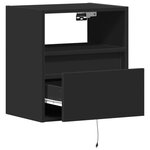 vidaXL Meuble TV mural avec lumières LED noir 41x31x45 cm