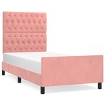vidaXL Cadre de lit avec tête de lit Rose 90x200 cm Velours