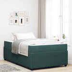 vidaXL Cadre de lit avec matelas Autre Vert foncé 120 x 190 cm Velours