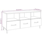 vidaXL Meuble TV Chêne fumé 102x35x50 cm Bois d'ingénierie