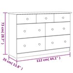 vidaXL Commode ALTA 112x35x73 cm bois massif de pin