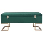 Banc banquette avec compartiment de rangement 105 cm velours vert 02_0010732