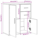 vidaXL Buffets 2 Pièces chêne fumé 60x31x70 cm bois d'ingénierie
