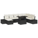 vidaXL Ensemble de 9 pièces de Sofa de Jardin avec Coussins Noir Poly Rotin