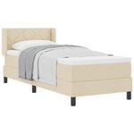 vidaXL Lit à ressorts avec matelas Crème 200 x 80 cm Polyester