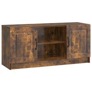 vidaXL Meuble TV Chêne fumé 102 x 34 5 x 47 cm Bois d'ingénierie