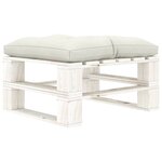 vidaXL Repose-pied palette de jardin avec coussin beige Bois