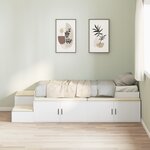 vidaXL Cadre de lit de rangement Blanc 90x190 cm