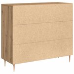 vidaXL Buffet chêne artisanal 90 x 34 x 80 cm Bois d'ingénierie