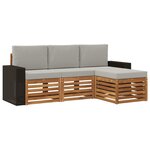 vidaXL Ensemble de canapés d'extérieur 4 pc Naturel et gris clair