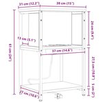 vidaXL Cabinet de chevet Chêne noir 38 x 31 x 61 cm Bois d'ingénierie