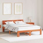 vidaXL Cadre de lit marron ciré 160x200 cm en bois de pin