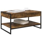 vidaXL Table basse Chêne Fumé 80 x 50 x 40 cm Bois d'ingénierie