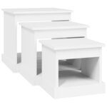 vidaXL Tables basses 3 Pièces blanc bois d'ingénierie