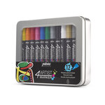 Boîte métal 12 marqueurs peinture 4artist pointe ogive 4 mm pébéo