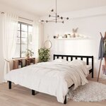vidaXL Cadre de lit sans matelas noir bois massif 140x190 cm
