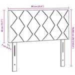 Tête de lit LED vidaXL Design en Blocs de Diamant Gris Clair 90 cm Tissu