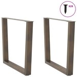 vidaXL Pieds de table à manger en forme de V 2 pièces Acier naturel 80 x (72-73 3) cm Acier