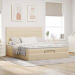 VidaXL Cadre de lit ottoman avec matelas crème 180x200 cm tissu