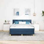 vidaXL Lit à ressorts avec matelas Bleu 140 x 190 cm tissu