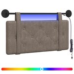 vidaXL Tête de lit suspendue Avec lumière LED Gris PU antique