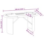 vidaXL Table de poker 8 joueurs avec plateau à jetons Bleu 160x80x75cm