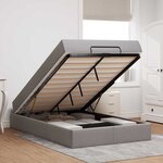 vidaXL Cadre de lit avec matelas Taupe 120 x 190 cm tissu