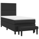 vidaXL Sommier à lattes de lit avec matelas Noir 90x190 cm Similicuir