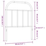 vidaXL Tête de lit métal blanc 75 cm