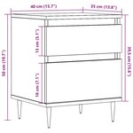 vidaXL Table de chevet vieux bois 40x35x50 cm bois d’ingénierie